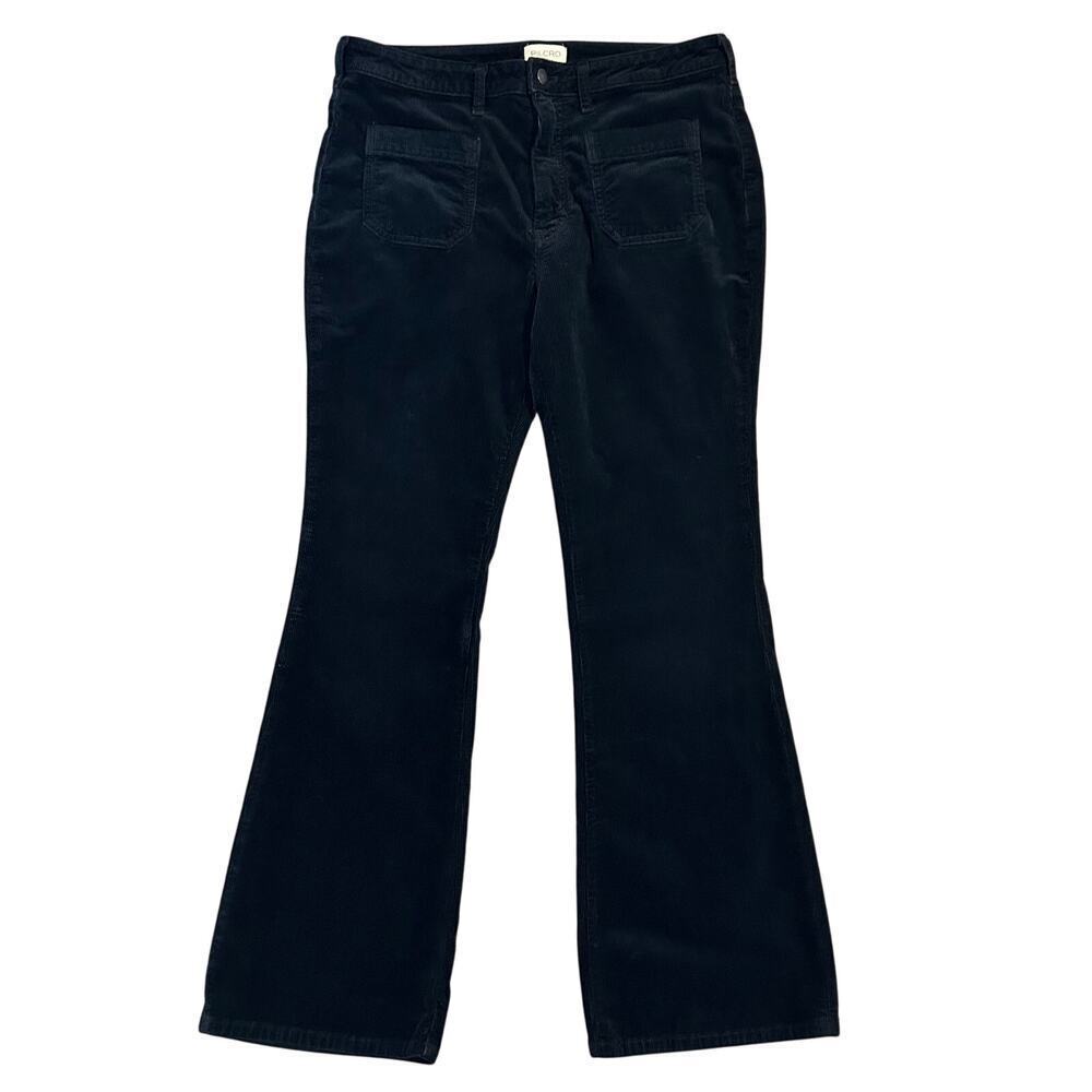 Anthropolgie Pilcro black front & back patch pockets corduroy wide leg pants 31